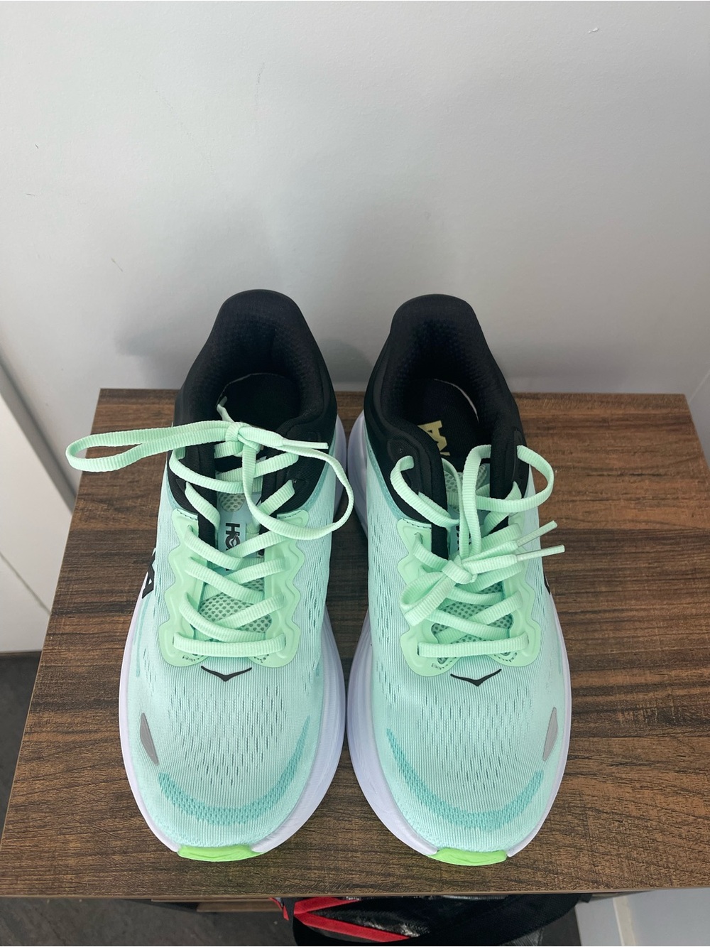Hoka One One Women’s Mint Black Athletic Running Shoes